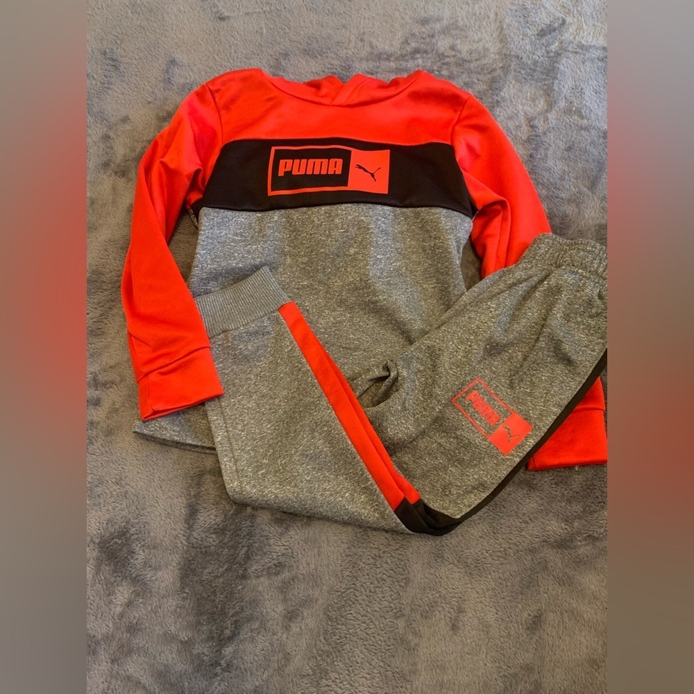 Puma Kids Red and Gray Matching Set
